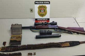 armas-e-municoes-sao-apreendidas-em-casa-de-suspeito-de-violencia-domestica,-em-rosana